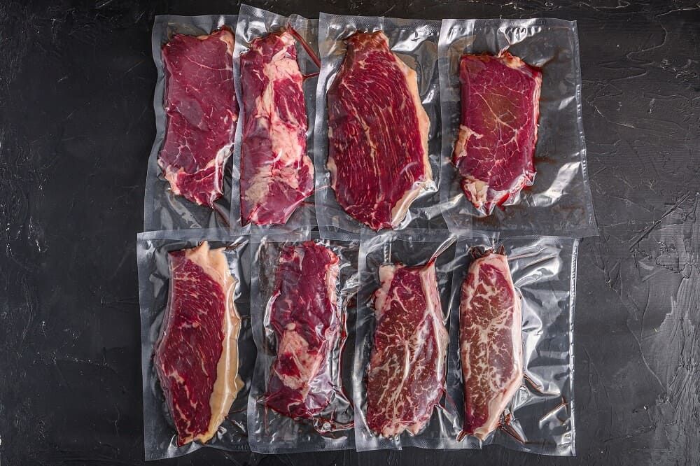 Wet Aged Fleisch in Vakuumbeuteln